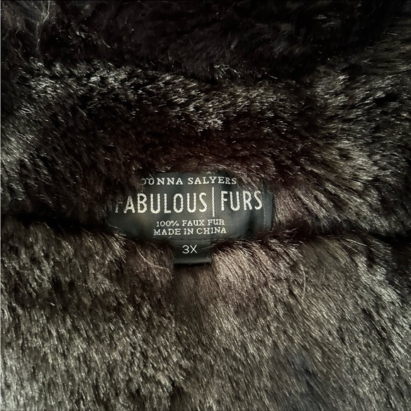 Donna Salyers water- resistant black mink reversible faux fur warm vest - Picture 7 of 11